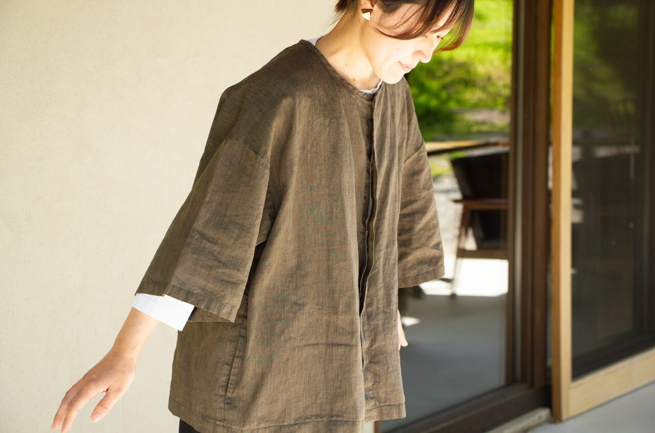 縁日　漆染め ダボシャツ　DABO SHIRT 麻