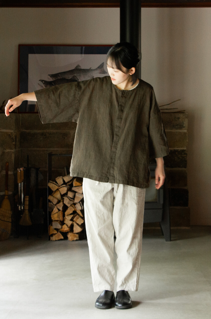 縁日　ダボシャツ　DABO SHIRT 麻 着用イメージ