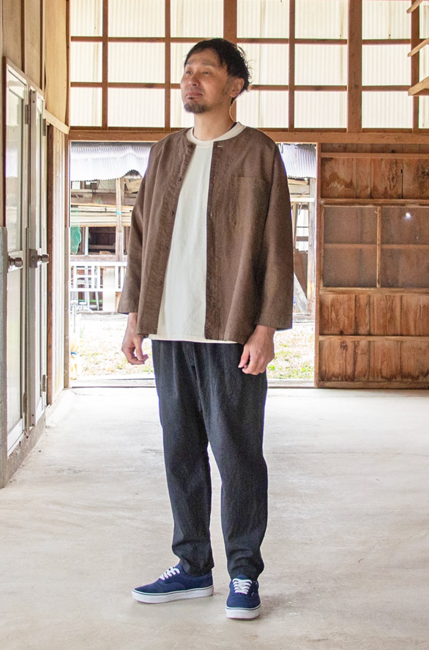 縁日 漆染 鯉口シャツ