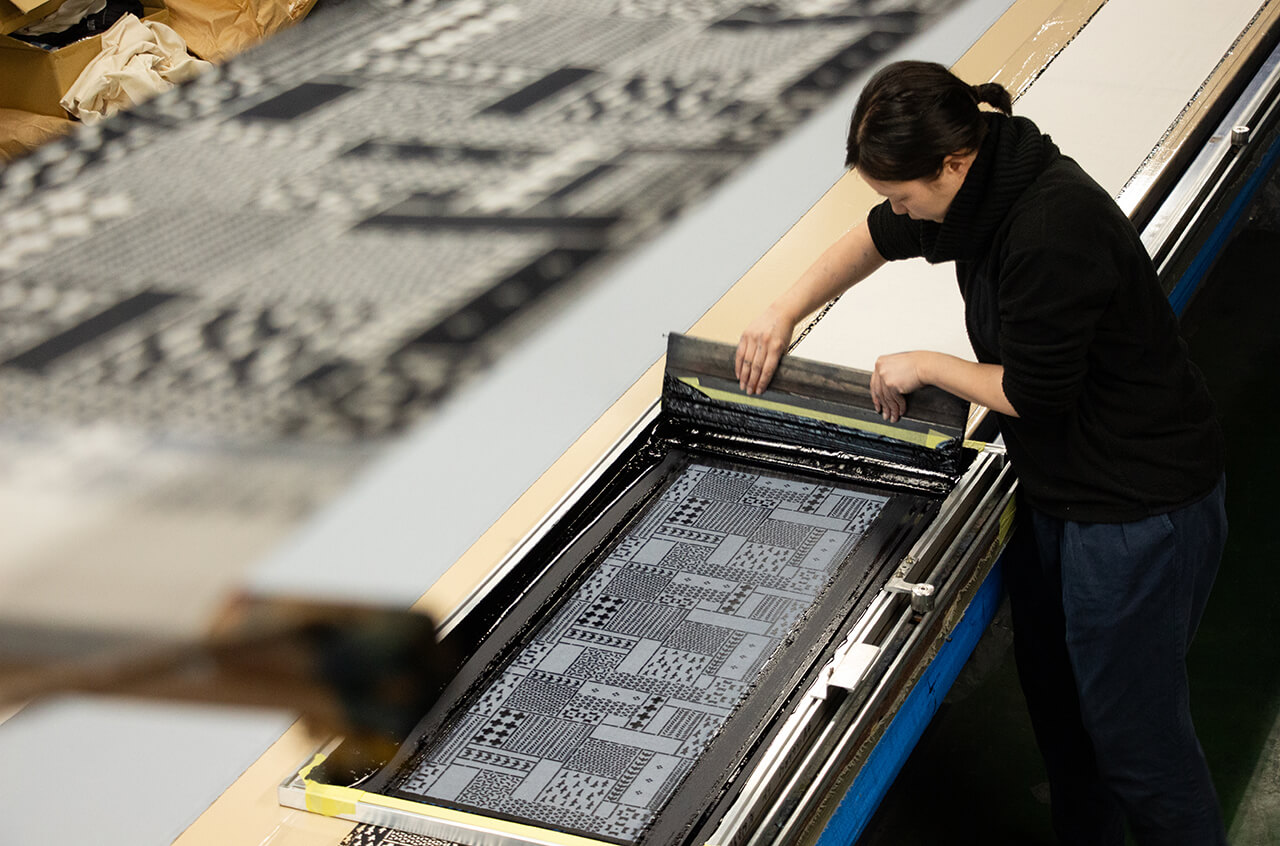 手ぬぐいシャツ よつめ染布舎 縁日 民布