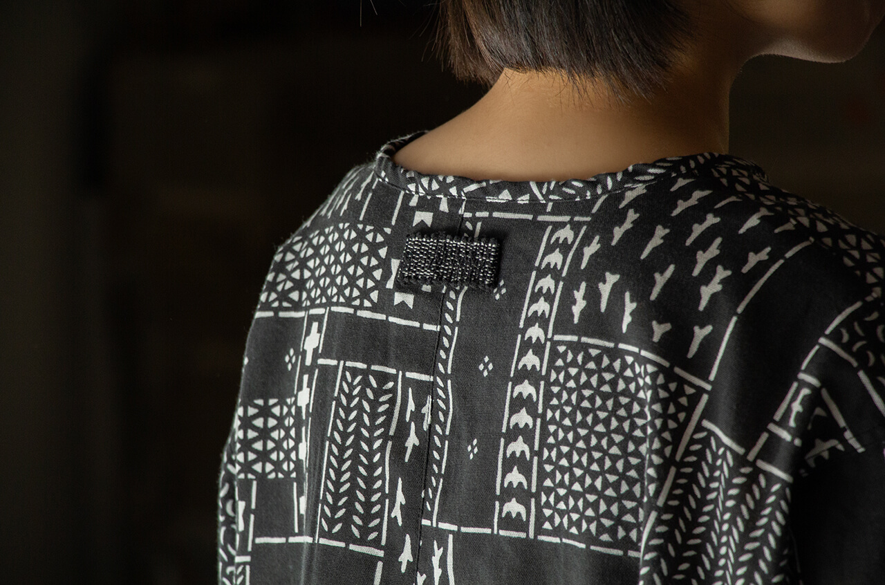 手ぬぐいシャツ よつめ染布舎 縁日 民布