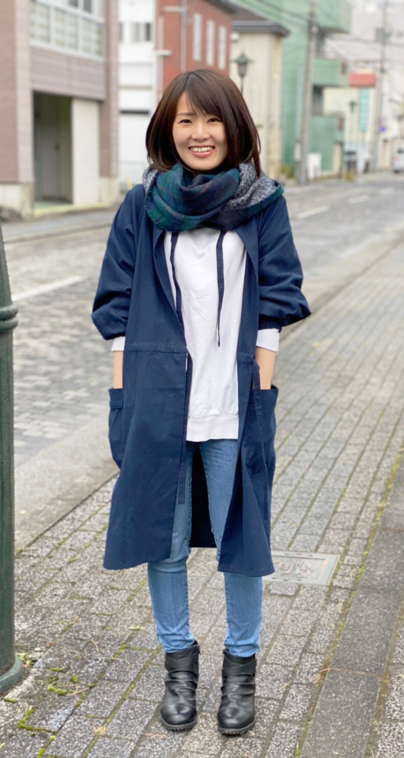 en・nichi(えんにち) 割烹着 コーディネート
