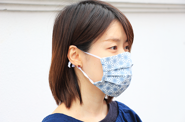 てぬぐいマスク_麻の葉文様
